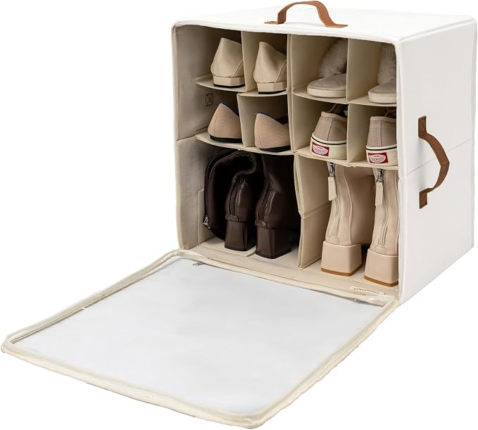 StorageWorks Shoe Organizer for Closet, Shoe Cubby Storage Containers, White, Medium by StorageWorks