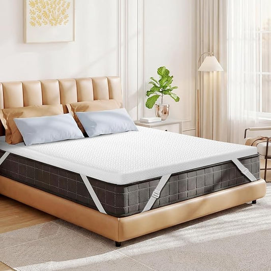 3 Inch Gel Memory Foam Mattress Topper Queen, Cooling Mattress Topper with Removable & Washable Bamboo Cover, CertiPUR-US Certified