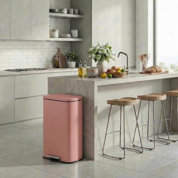 8 Gal Kitchen Trash Can, 30L Recycling or Garbage Bin, Brushed Stainless Steel Waste Basket, Soft&Quiet Close Dustbin, with Step-On Pedal, Removable Inner Bucket, for Home, Office, Living Room - Image 7