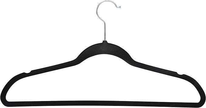 Simplify 10 Super Slim Velvet Huggable Hangers in Black - Image 2