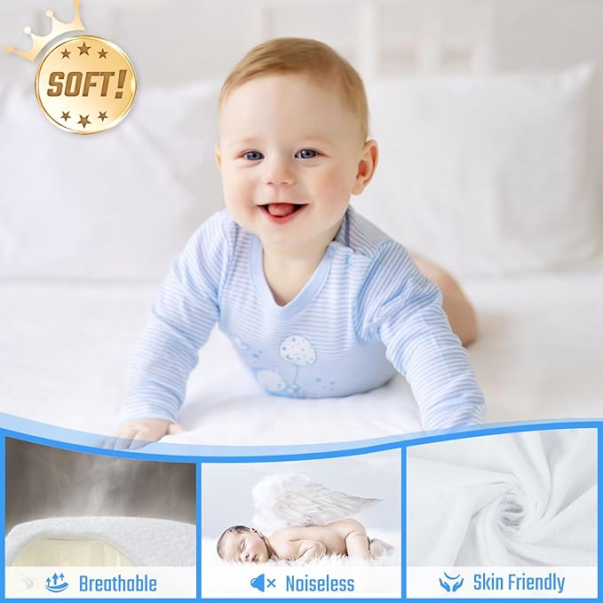 FGZ 2 Pack Queen Size Mattress Protector Waterproof, Breathable Terry Mattress Cover Fitted with Deep Pockets