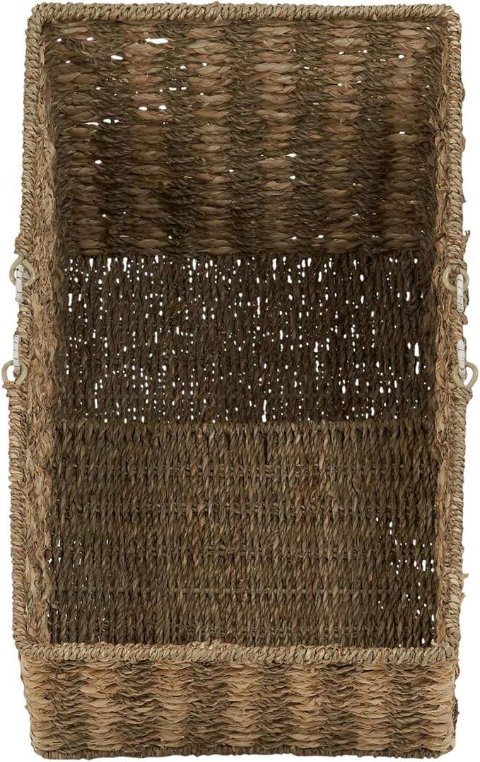Household Essentials Wicker Stair Basket, Wicker Step Organizer with Handles, Use to Collect and Transport Items from Floor to Floor - Image 2