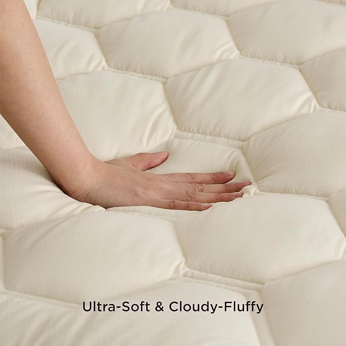 Bedsure Beige Twin XL Mattress Pad - Soft Mattress Topper for College Dorm Room Essentials, Extra Long Twin Bed Cover Protector with 8-21 Inches Deep Pocket, Washable, Beige, 39x80 Inches