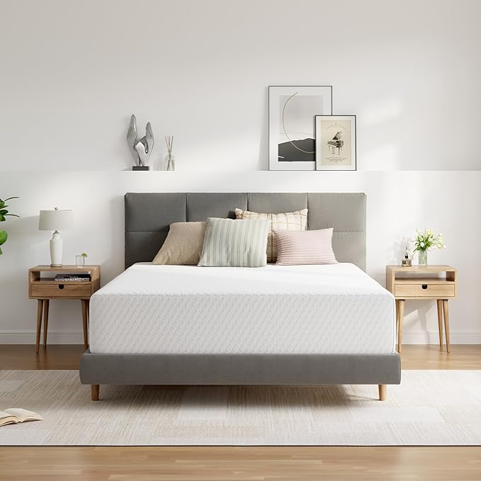 Novilla King Mattress, 12 Inch King Memory Foam Mattress in a Box, Dual-Layer Design with High-Density Base for Support & Pressure Relief, Natural Fiber Infused for Cool & Refreshing Sleep，Firm