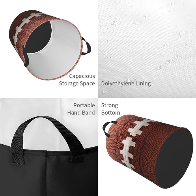 Laundry Basket Room Decor,Round Laundry Hamper Waterproof Dirty Clothes Hamper Collapsible Laundry Baskets With Handles,Toy/Clothes Storage Basket For Home Dorm Bathroom Decor - Image 3