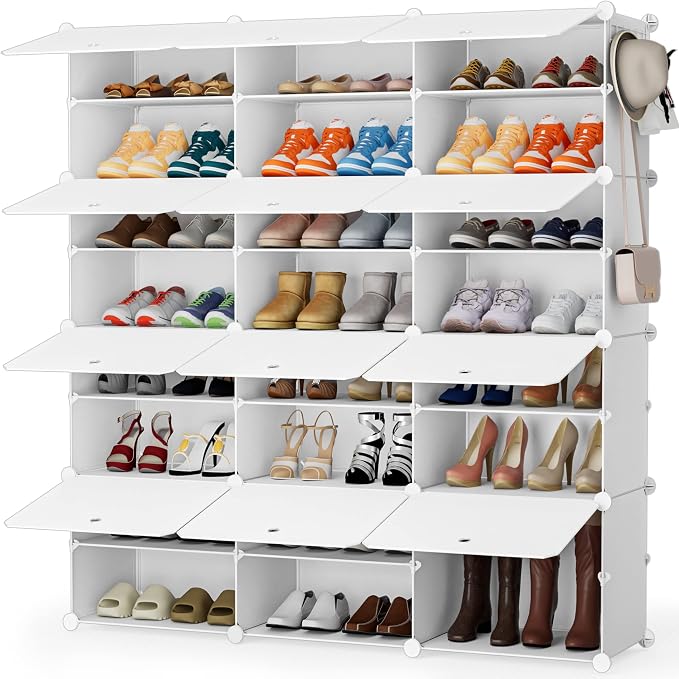 HOMIDEC Shoe Storage Cabinet, 48 Pairs Shoe Rack 3 by 8 Tier Space Saving Shoe Organizer for Closet Hallway Living Room Bedroom Garage by DecorateYourHome