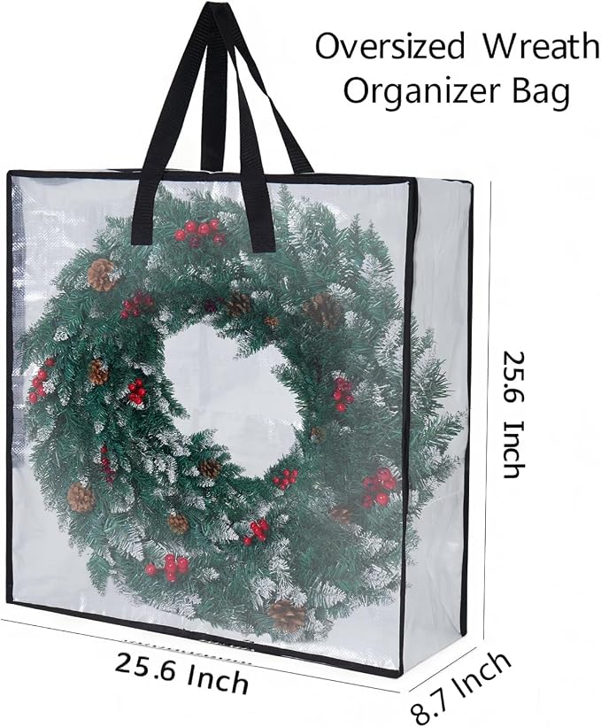 5-Pack Clear Heavy Duty Moving Bags and Storage Bags, 25 Gallon Large Moving Boxes Alternative for Wreath Storage Container, Under Bed Storage, Stadium Events, and College Moving Supplies - Image 2