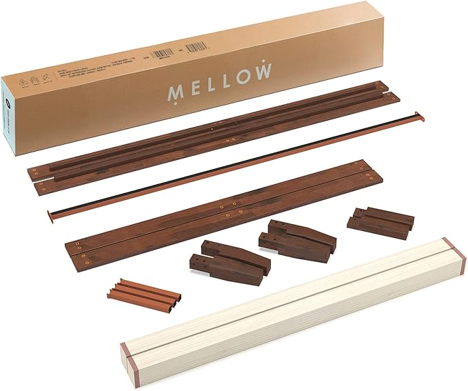 Mellow Naturalista Classic 12-Inch Solid Wood Platform Bed | Wooden Slats, No Box Spring Needed, Easy Assembly | Twin, Espresso