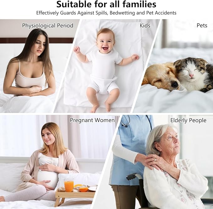 Full Size Mattress Protector Waterproof, Breathable Noiseless Bed Cover with Deep Pocket 6"-18", Machine Washable Mattress Cover Full for Bedroom, College Dorm, Hotel (Gray, 54'' X 76'')