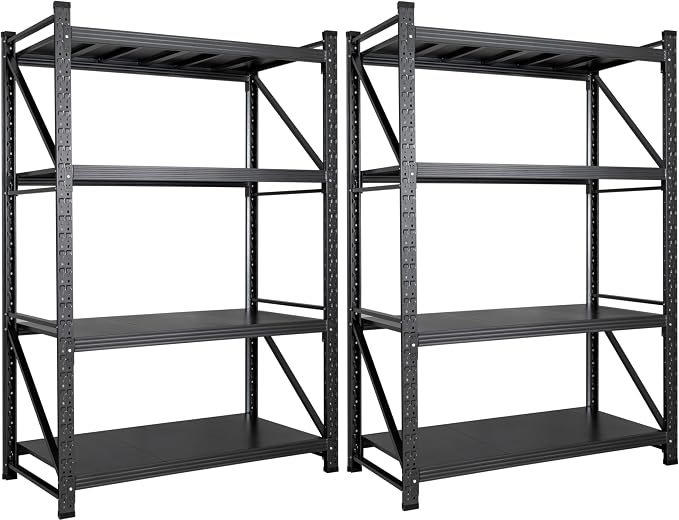 Set of 2 48" Wide Heavy Duty Garage Shelving Units,3000LBS 24 Deep Storage Shelves,Metal Garage Shelves,Large Storage Rack,Steel Shelf,Industrial Shelving for Shop,Warehouse,48" W x 24" D x 70" H - Image 3