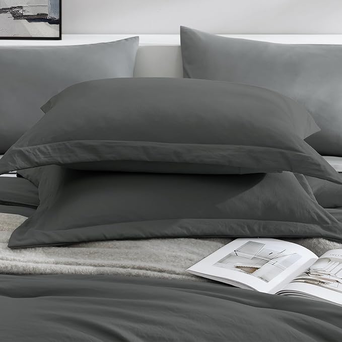 WRENSONGE Twin Comforter Set- 5 Pieces Grey Bed in a Bag, All Season Twin XL Bedding Sets with 1 Fitted Sheet, 1 Flat Sheet, 1 Pillow Sham and 1 Pillowcase