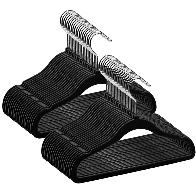 GoodtoU Infant Clothes Hangers Black Velvet, Toddler Hangers 50 Pack Non Slip for Baby Clothes by GoodtoU