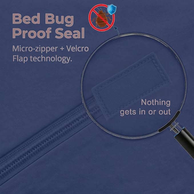 Guardmax Jersey Knitted Short Queen Zippered Mattress Encasement - Waterproof & Bed Bug Proof Mattress Protector - Comfortable, Soft, and Noiseless Zippered Bedding - Dust Mite Proof (60 x 75 x 12)