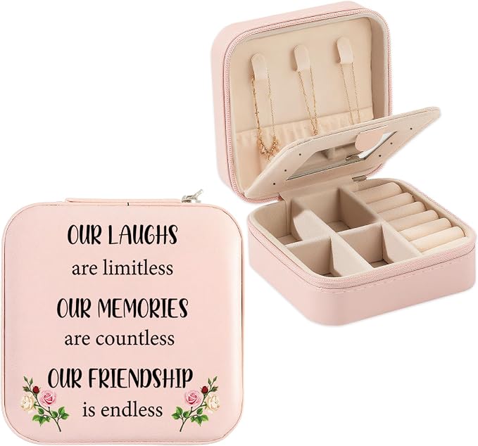 Friend Jewelry Box Valentines Galentines Mother's Day Gifts for Best Friend Christmas Birthday Graduation Gifts for Women Friends BFF Soul Sister Bestie Jewelry Case Our Laughs Are Limitless by Unknown