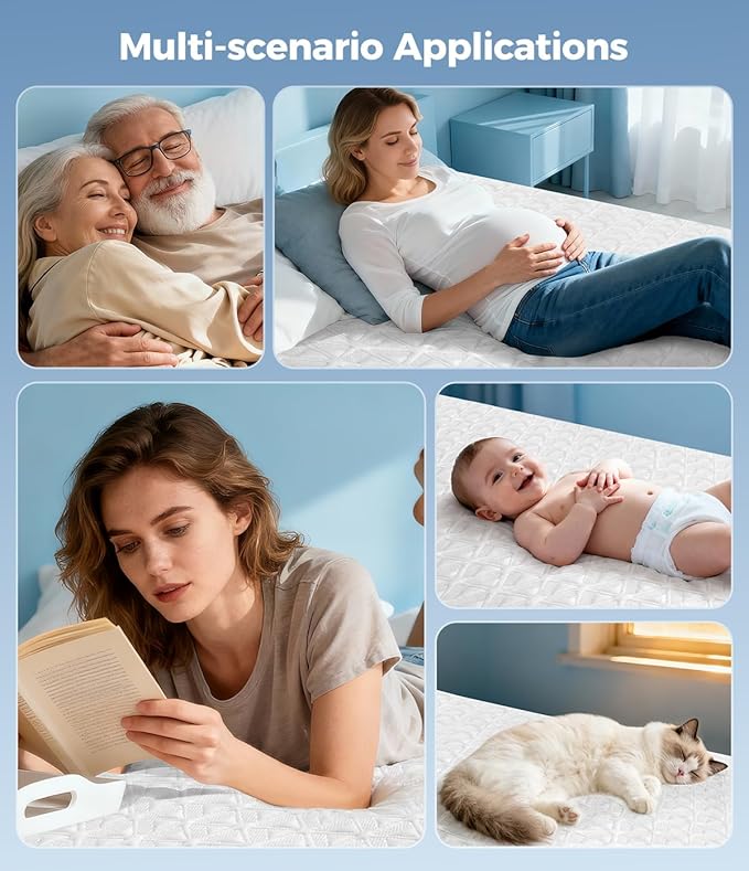 Waterproof Mattress Protector Queen Size, Soft Breathable Mattress Pad with Deep Pocket 8"-21", Noiseless 3D Air Fabric Cooling Mattress Cover for Bed, Machine Washable, White