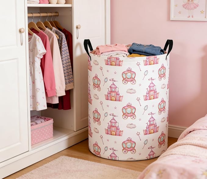 Baby Laundry Basket Baby Nursery Hamper Kids Laundry Basket Toy Storage Bin for Boys Room Decor Gift Baskets for Bedroom Bathroom(Castle) - Image 3