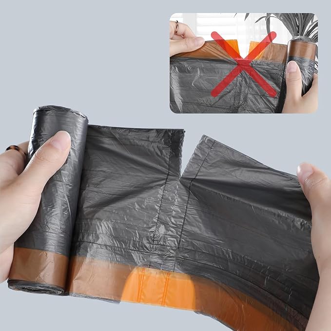 MOPALL Small Trash Bags with Drawstring, 2.6-4 Gallon Bathroom Garbage Bags, 15 Liter Black Waste Basket Liners for Bedroom, Office, Pet & Diaper Pail, Strong & Leak Proof (75 Count, 17.7" x 19.7") - Image 8