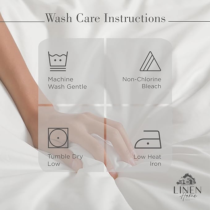 Linen Home 100% Cotton Percale Sheet Set Pack of 2, Queen Size, Silver, Deep Pocket, 8 Pieces Set - 2 Flat, 2 Deep Pocket Fitted Sheet and 4 Pillowcases, Crisp Cool and Strong Bed Linen