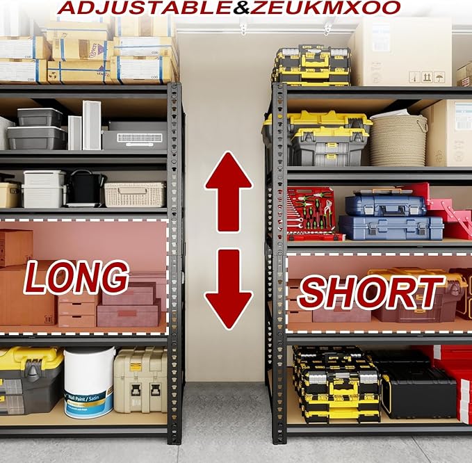 40W Garage Storage Shelves,Garage Shelves Heavy Duty,5 Tier Shelving Unit,2400LBS Capacity Heavy Duty Shelving for Garage Storage,Warehouse,72" H x40 W x20 D - Image 6