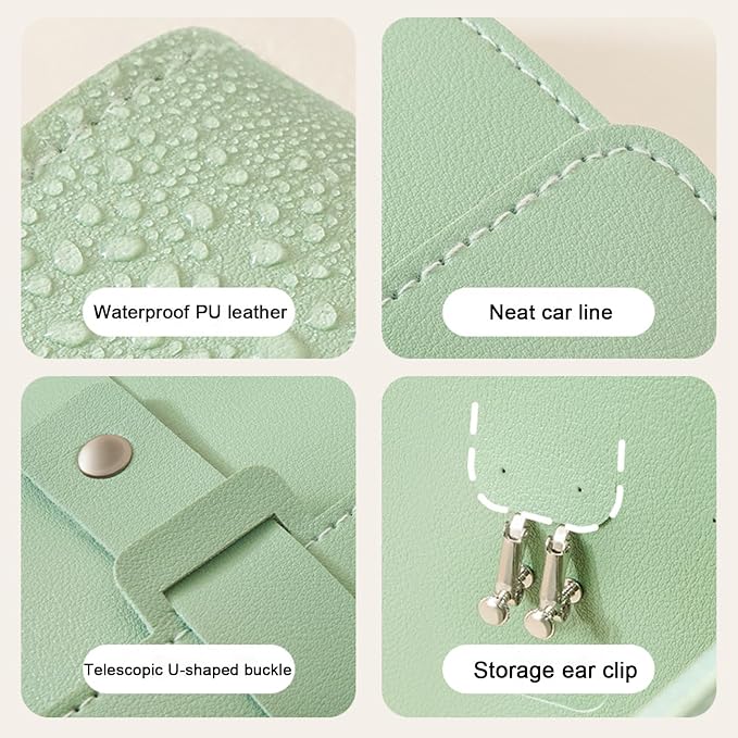 LAKE OF FIRE Earring Holder Organizer with Foldable Book Design Jewelry Book Organizer, Portable Pu Leather Travel Earring Case(Green) - Image 5