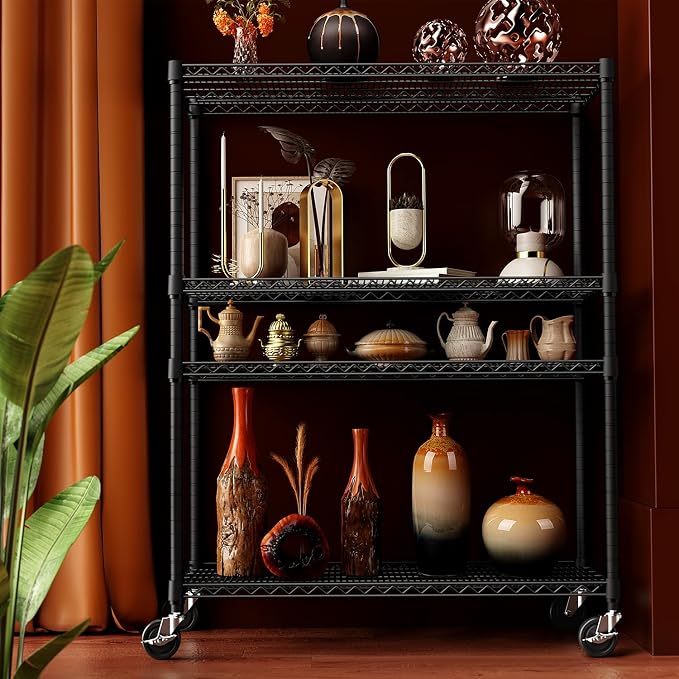 IZEUK Garage Shelving Wide Storage Shelves 4 Tier Metal Shelves 3200 LBS Heavy Duty Adjustable Utility Shelf Rack Black 23.6" D x 53.1" W x 73.6" H - Image 5