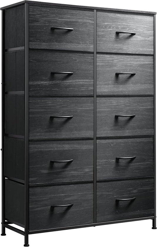 WLIVE Tall Dresser with 10 Drawers, Dressers & Chest of Drawers, Dresser for Closet, Bedroom, Hallway, Living Room, Entryway, Black