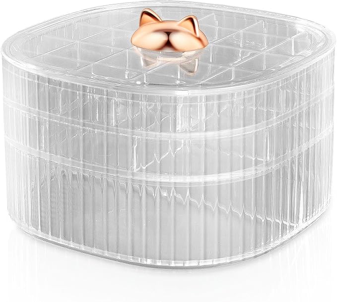 Sunkaioo Earring Organizer,Stackable 3-Layers Clear Jewelry Box with Lid,Stud Earring Organizer for Women Girls,Earring Box Display Holder for Earrings Ring Studs Bracelet Necklace Crafts (Clear) by Sunkaioo