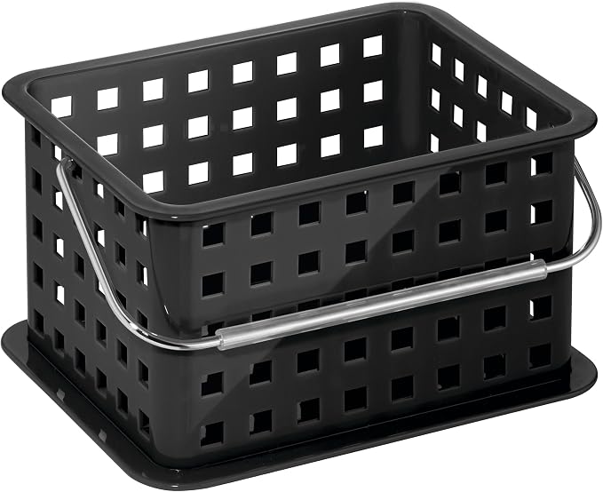 iDesign Plastic Shower Caddy Basket with Handle for Bathroom or College Dorm - Black - Made in USA - Image 9