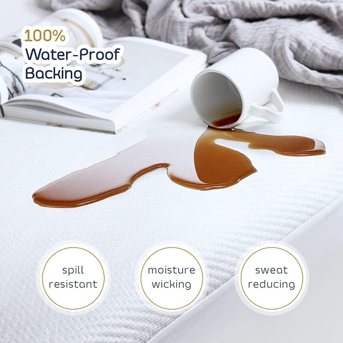 Nestl Waterproof Mattress Protector, Washable Mattress Cover, Fitted Mattress Pad with 17" Deep Pocket (Full + 2 Pillows)