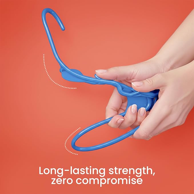 Utopia Home Plastic Hangers 50 Pack - Perfect Space Saving Clothes Hanger - Durable and Strong - Perfect Closet Organizers with Shoulder Grooves (Blue) - Image 4