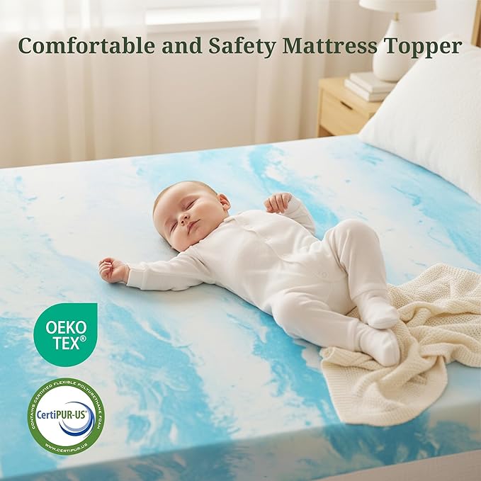 Memory Foam Mattress Topper California King - 4 Inch Gel Infused Bed Toppers, Pressure Relief Mattress Pad, CertiPUR-US Certified