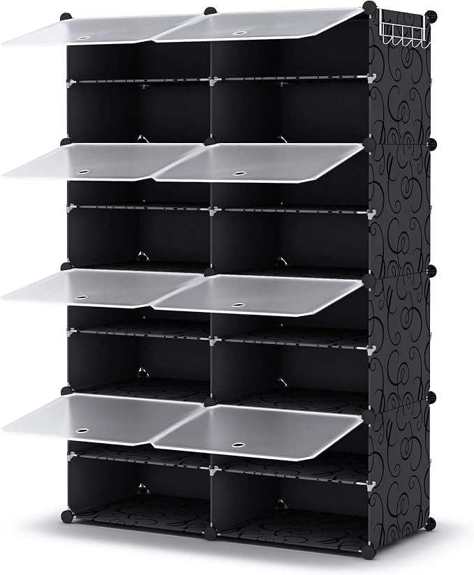 HOMIDEC Shoe Rack, 8 Tier Shoe Storage Cabinet 32 Pair Plastic Shoe Shelves Organizer for Closet Hallway Bedroom Entryway - Image 8