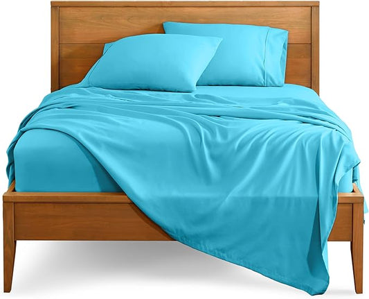 Bare Home Twin XL Sheet Set - 1800 Ultra-Soft Microfiber Twin Extra Long Bed Sheets - Double Brushed - Deep Pockets - Easy Fit - 3 Piece Set - Bedding Sheets & Pillowcases (Twin XL, Aqua)
