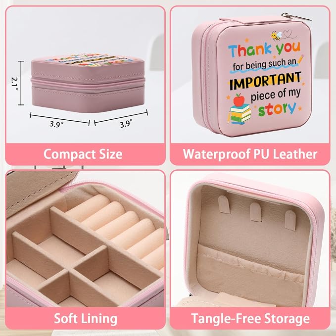 GAOLZIUY Teacher Appreciation Gifts for Women, Teacher Jewelry Box, Birthday Retirement Graduation Gifts for Teachers, Thank You for Being Such An Important Piece Of My Story Jewelry Case - Image 3