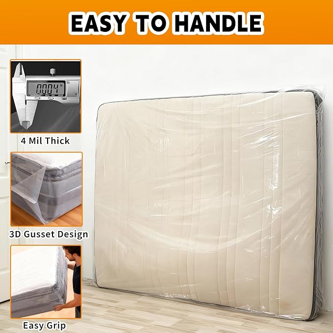 Topsoon 2PK Plastic Mattress Cover (4mil, Full)
