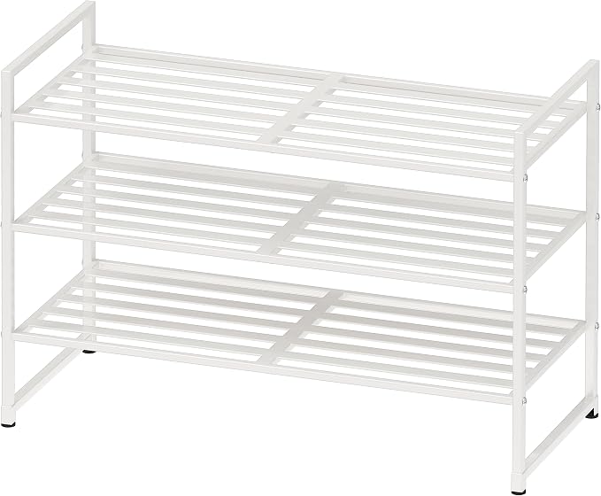 Simple Houseware 3-Tier Stackable Metal Panel Shoes Rack, White by SimpleHouseware