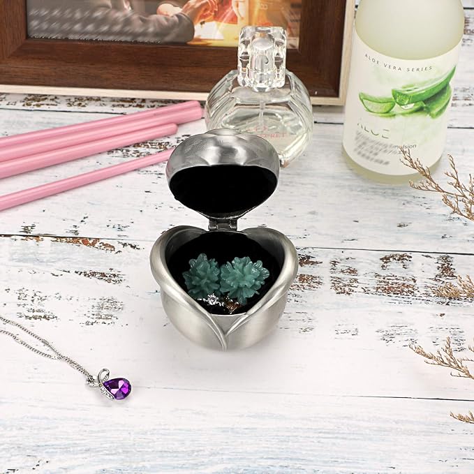 Hipiwe Rose Shape Vintage Jewelry Box - Small Trinket Storage Holder Case Keepsake Organizer Box for Rings Earrings Necklace Treasure, Gift for Women, Large - Image 7