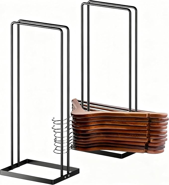 Hanger Stacker 2 Pack, Clothes Hanger Holder Organizer for Closet Laundry Room, Organizer Stacker for Coat Wire Hangers,Hanger Rack Stand Caddy for Adult Kids Velvet Pants Hangers Storage by SeropyDirect