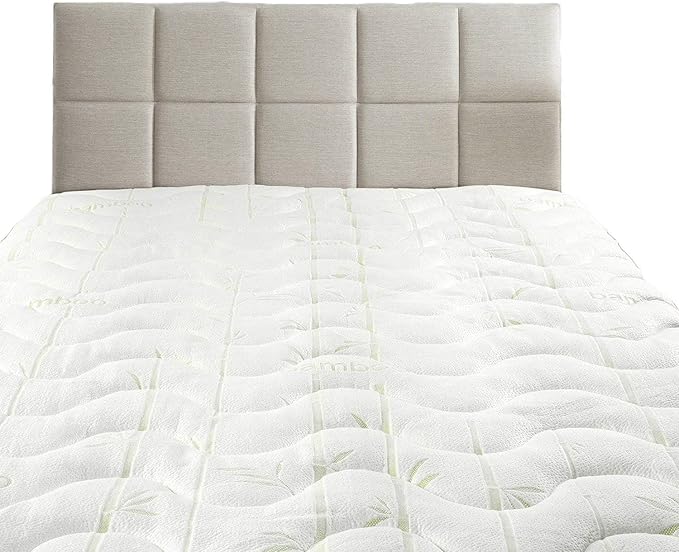Waterproof Jacquard and Viscose derived from Bamboo, Blend Fitted Topper, King Mattress Pad by Royal Hotel