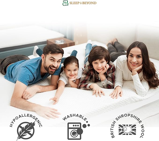 Sleep & Beyond myPad 100% Washable Wool Mattress Pad 0.5 inch Thick Luxurious Comfort - Wool Fibers - Chemical -Free - All -Season Bedding Solution Long -Lasting - Crib 28x52 inch