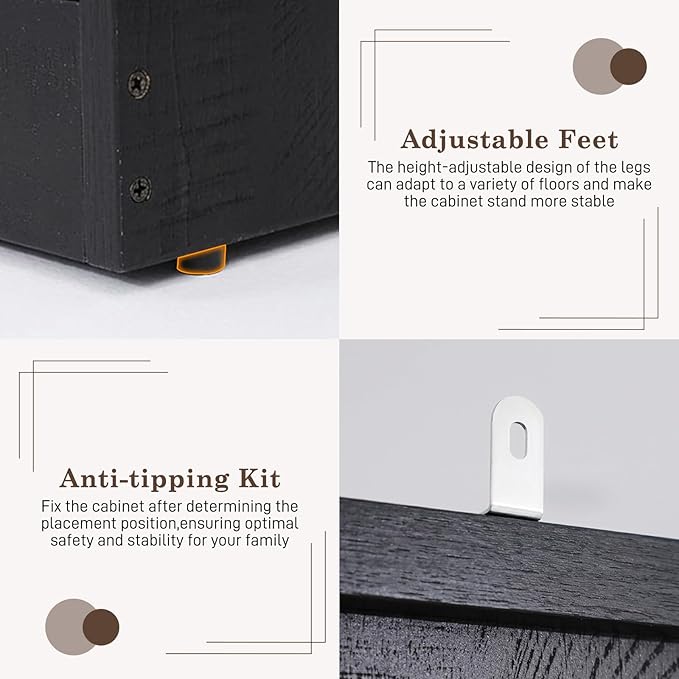 Farmhouse 4 Doors Armoire Wardrobe Closet w/Folding Sliding Barn Door and Lights, LED Armoire Closet w/Drawers for Bedroom, Freestanding Wooden Wardrobe Storage Closets w/Hanging Rod,Rustic Black