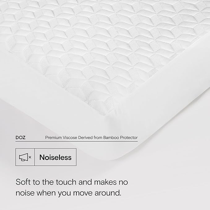DOZ Mattress Protector, 100% Viscose Derived from Bamboo Surface, 3D Air Fabric Mattress Cover, 100% Waterproof, Ultra Soft, Noiseless, Machine Washable, 16 inch Deep Pocket (Full)
