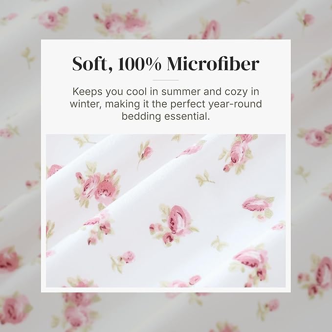 Modern Threads Silky Soft Microfiber and Wrinkle Free Sheets - Luxurious Microfiber Bed Sheets Includes Flat Sheet, Fitted Sheet with Deep Pockets, & Pillowcases Ivory, Twin