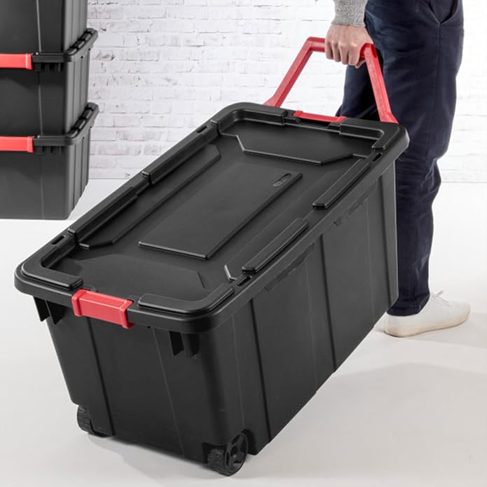Sterilite Tote IND Wheeled Black 40GA 14699002 - Image 4