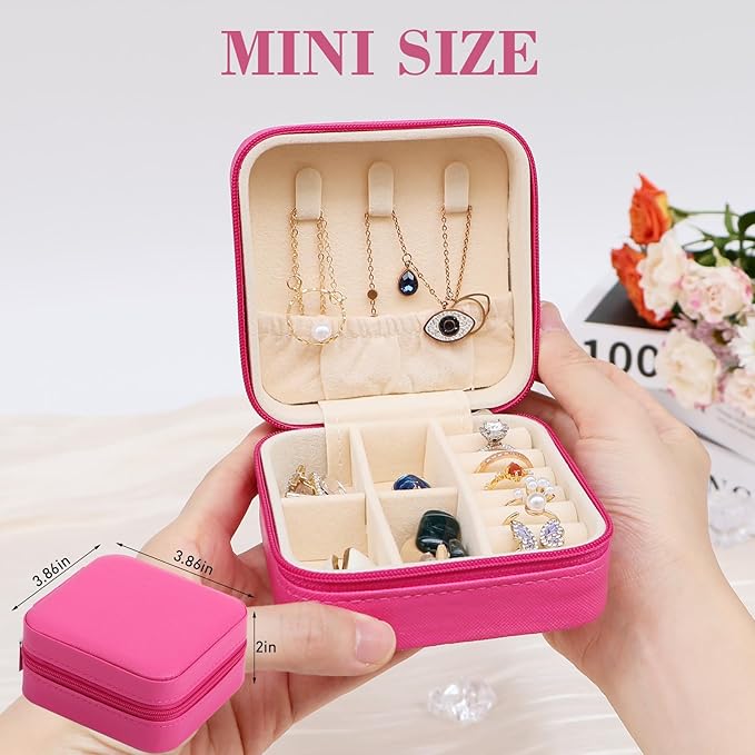 17Dec 3-Pack Small Travel Jewelry Case Organizer,Mini Travel Essentials for Women,Bridesmaid Gifts Birthday Gifts for Women,Small Jewelry Box for Girls 8-12 - Image 2