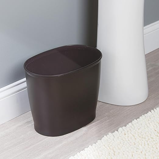 iDesign Slim Plastic Bathroom Trash Can, Small Garbage Bin for Bedroom, Office, Desk, Dorm, Bronze (Pack of 2) - Image 7