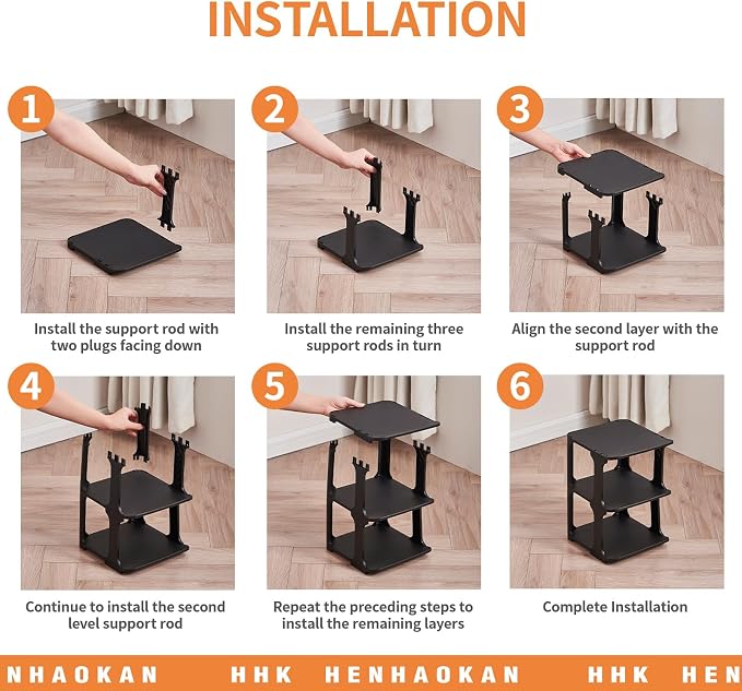 5 Tiers Shoe Rack Organizer for Closet Shoe Holder Storage Narrow Plastic Vertical, Free Standing Shoe Rack Shelf for Entryway Stackable Stability DIY, Black - Image 5