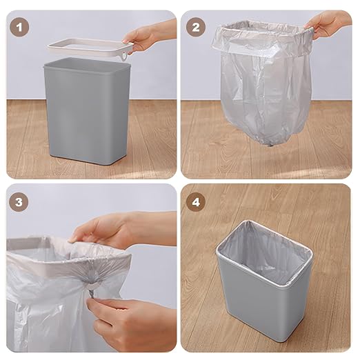 Yatmung 2 Pack - 2.5 Gallon Motion Sensor Bathroom Trash Can - Slim Smart Trash Cans - Skinny Trash Bin with Lid - Electric, Narrow, Plastic, Auto Open - Small Automatic Garbage Can (Grey) - Image 4