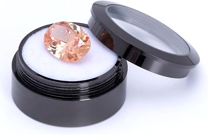 Small Loose Diamond or Gemstone Display Box Case Holder Show Container Metal (Black- 1.3x0.5) - Image 2