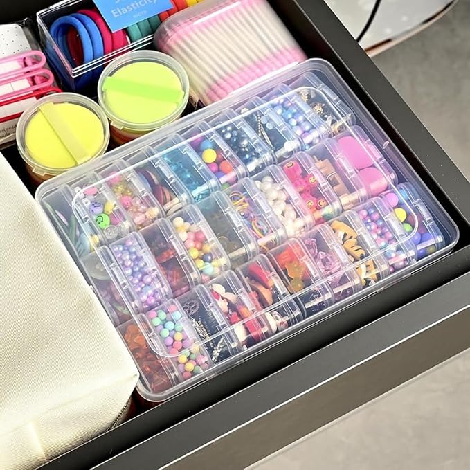30Pcs Bead Organizer, Clear Plastic Cases for Pearl Bracelets and Small Accessories (1.96x1.96x0.79in) - Image 4